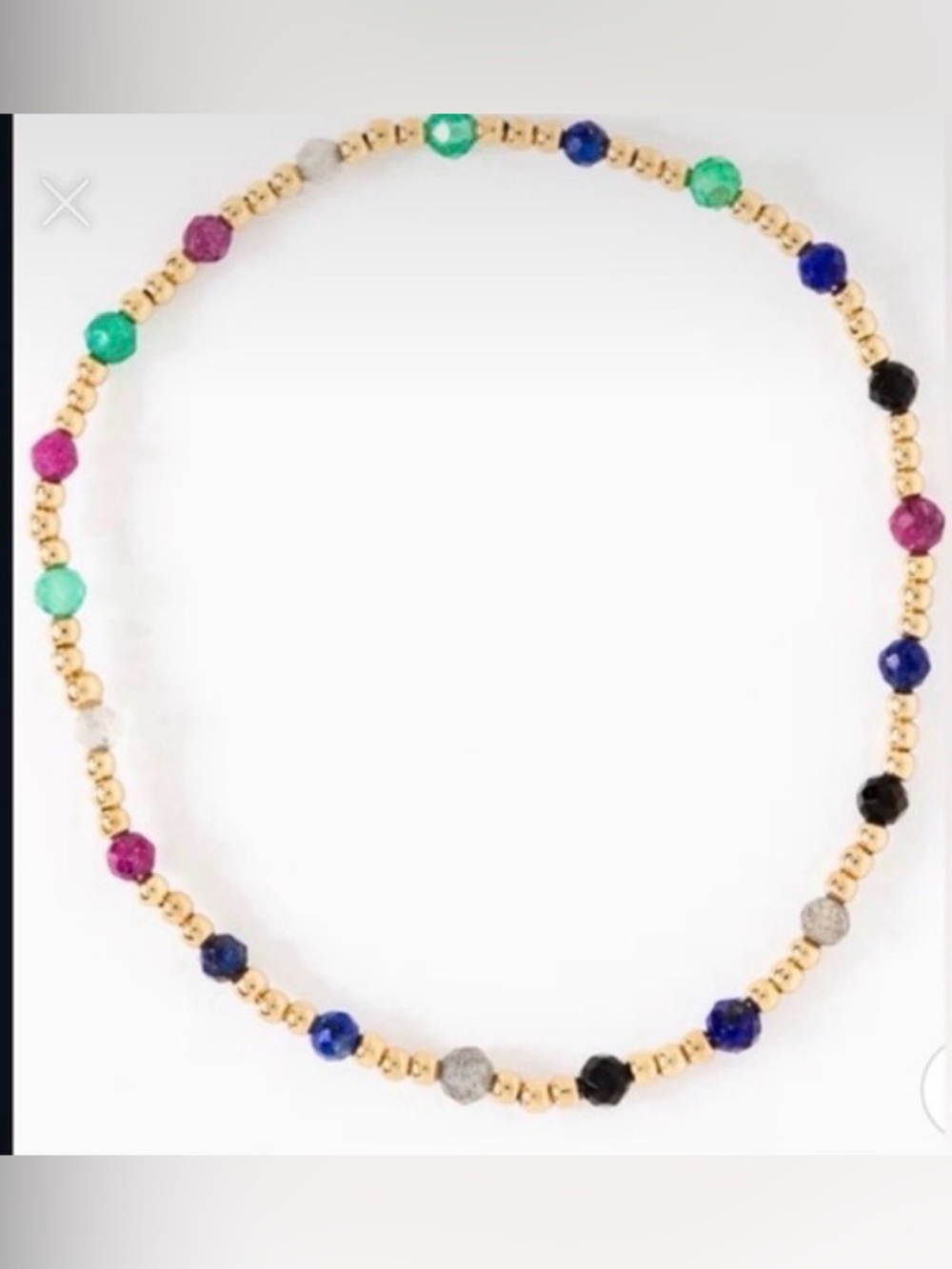 E Newton Gemstone Beaded Bracelet 2 pc Set with various gemstones